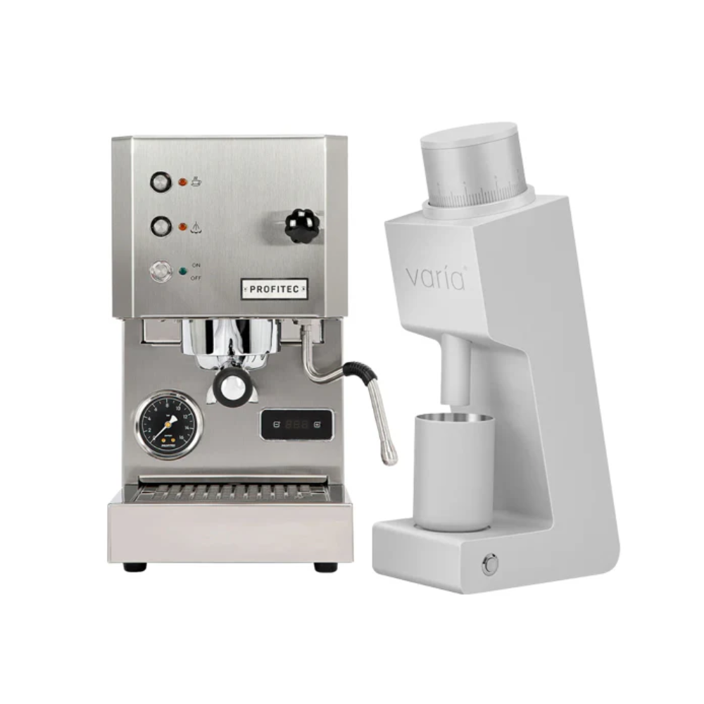 Profitec GO Brushed Stainless & Varia VS3 Silver
