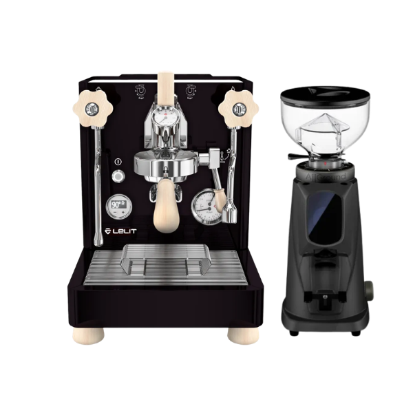 Lelit Bianca V3 Black Bundle with Fiorenzato All Ground Sense Black